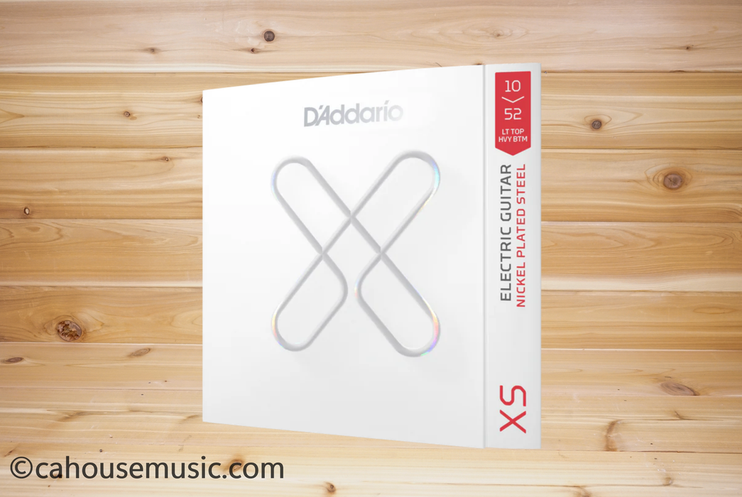 D'Addario XSE1052 XS Nickel Coated Electric Guitar Strings, 10-52 Light Top/Heavy Bottom