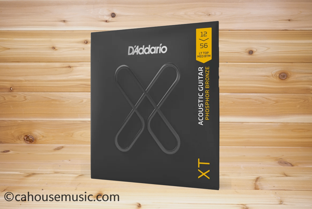 D'Addario XTAPB1256 XT Phosphor Bronze Acoustic Guitar Strings, Light Top/Medium Bottom, 12-56