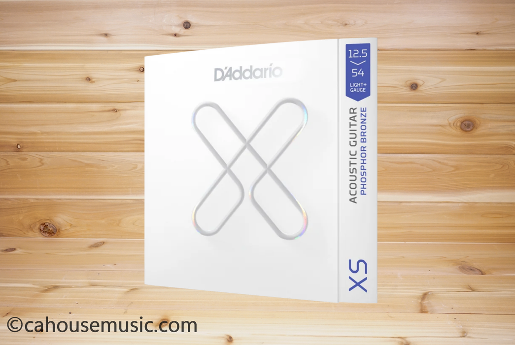 D'Addario XS Phosphor Bronze Coated Acoustic Guitar Strings, Light Plus, 12.5-54