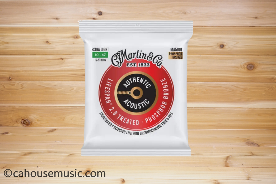 Martin MA180 Authentic Acoustic SP 80/20 Bronze 12-String Guitar Strings Extra Light