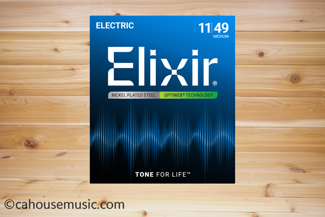 Elixir Strings Optiweb Nickel-Plated Steel Electric Guitar Strings Medium (.011-.049)