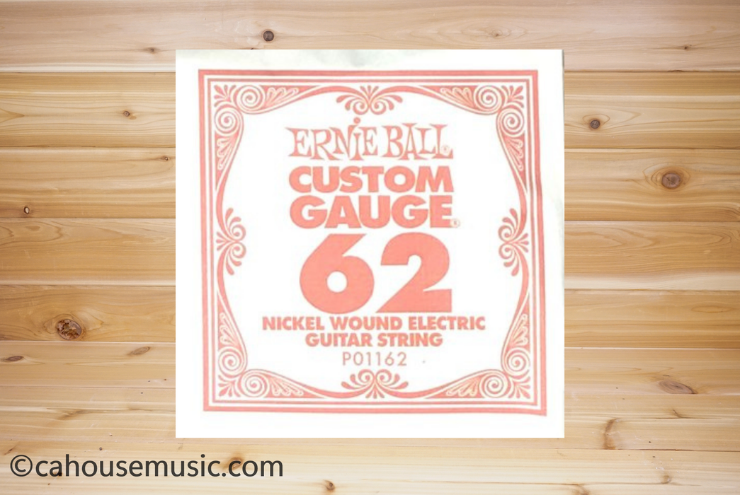 Ernie Ball 1162 Nickel Wound .062 Single Electric Guitar String 3-Pack