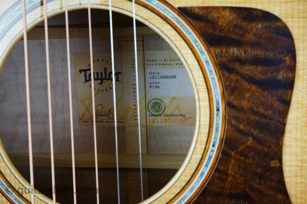 Taylor 618e with V-Class Bracing - Antique Blonde