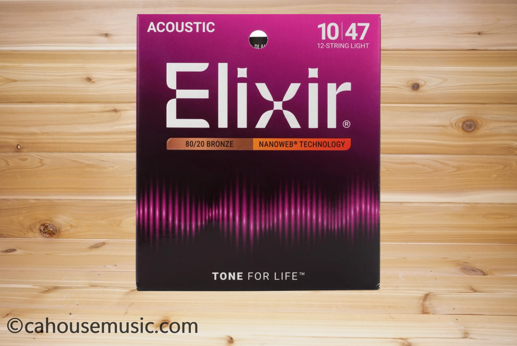 Elixir 80/20 Bronze Nanoweb 12-String Acoustic Guitar Strings Heavy (.013-.056)