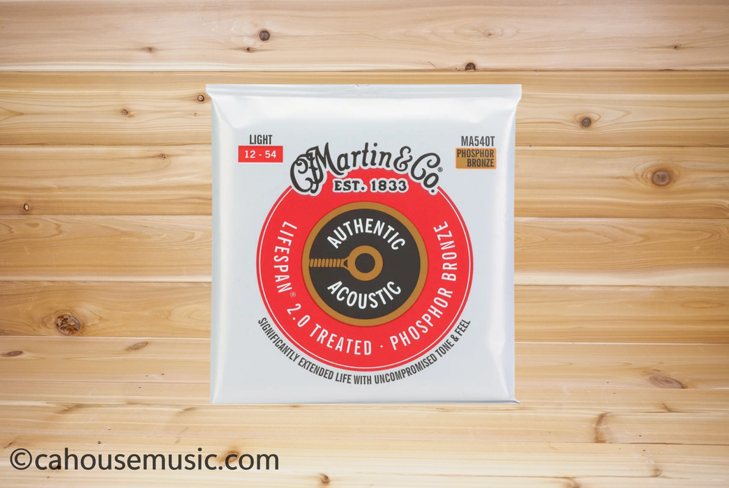 Martin MA150T Authentic Acoustic Lifespan 2.0 Guitar Strings - 80/20 Bronze Medium