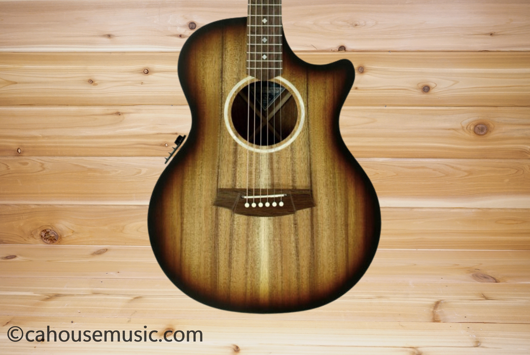 Cole Clark AN2EC-BLBL-SUN Angel 2 All-Blackwood Grand Auditorium Acoustic-Electric Guitar Sunburst