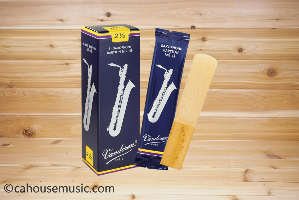 Vandoren SR242 Traditional Baritone Saxophone Reeds Strength 2, Box of 5