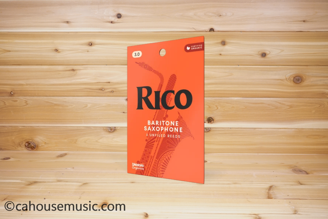 D'Addario Rico Baritone Saxophone Reeds Strength 3.0, 3-Pack