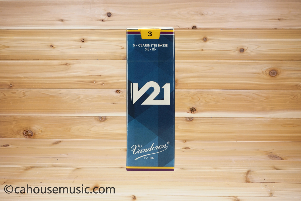 Vandoren CR823 V21 Bass Clarinet Reeds Strength 3 Box of 5