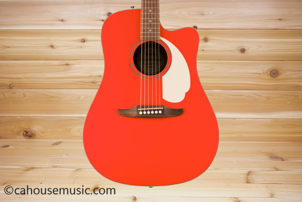Fender California Standard Redondo CE Dreadnought Acoustic-Electric Guitar Fiesta Red