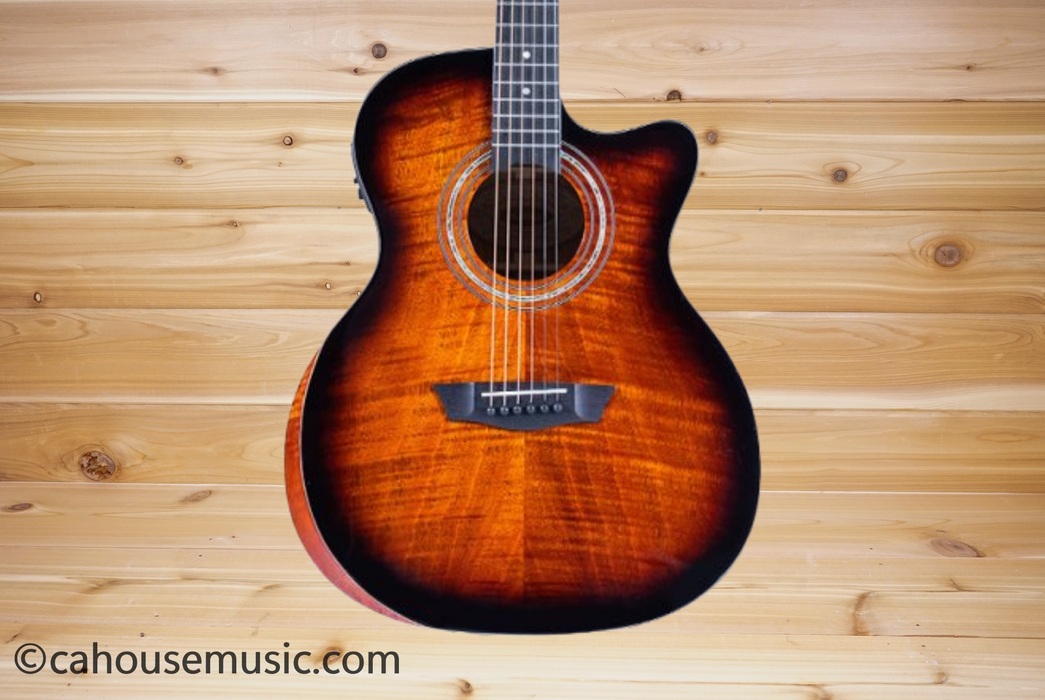 Washburn Comfort WCG12FCE Grand Auditorium Acoustic-Electric Guitar Cognac Sunburst Used