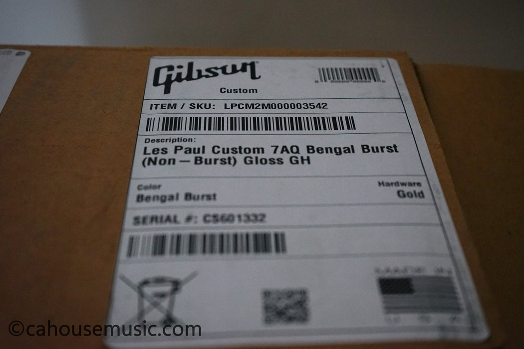 Gibson Custom Shop Les Paul Custom Figured 7A Quilt Top - Bengal Burst - 1 of 1