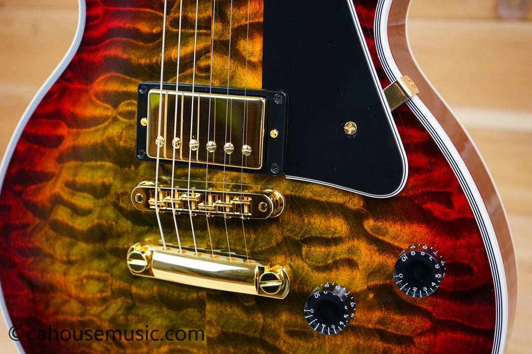 Gibson Custom Shop Les Paul Custom Figured 7A Quilt Top - Bengal Burst - 1 of 1