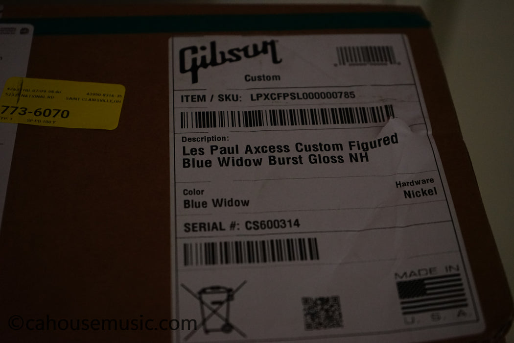 Gibson M2M Les Paul Axcess Custom Figured Top Les Paul Electric Guitar Blue Widow