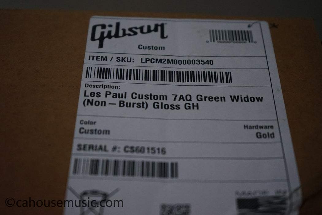 Gibson Custom Shop Les Paul Custom Figured 7A Quilt Top - Green Widow - The Hulk