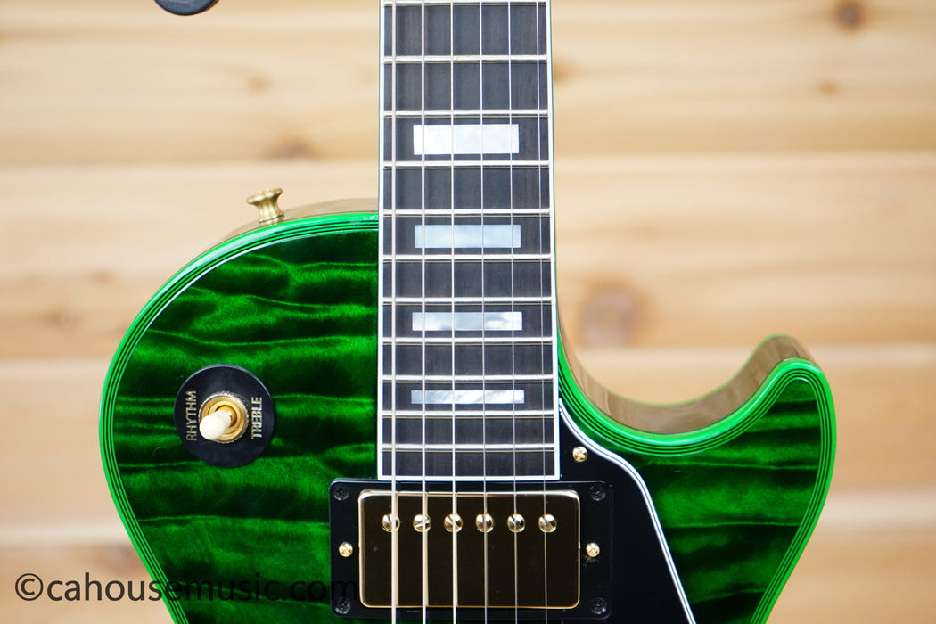 Gibson Custom Shop Les Paul Custom Figured 7A Quilt Top - Green Widow - The Hulk