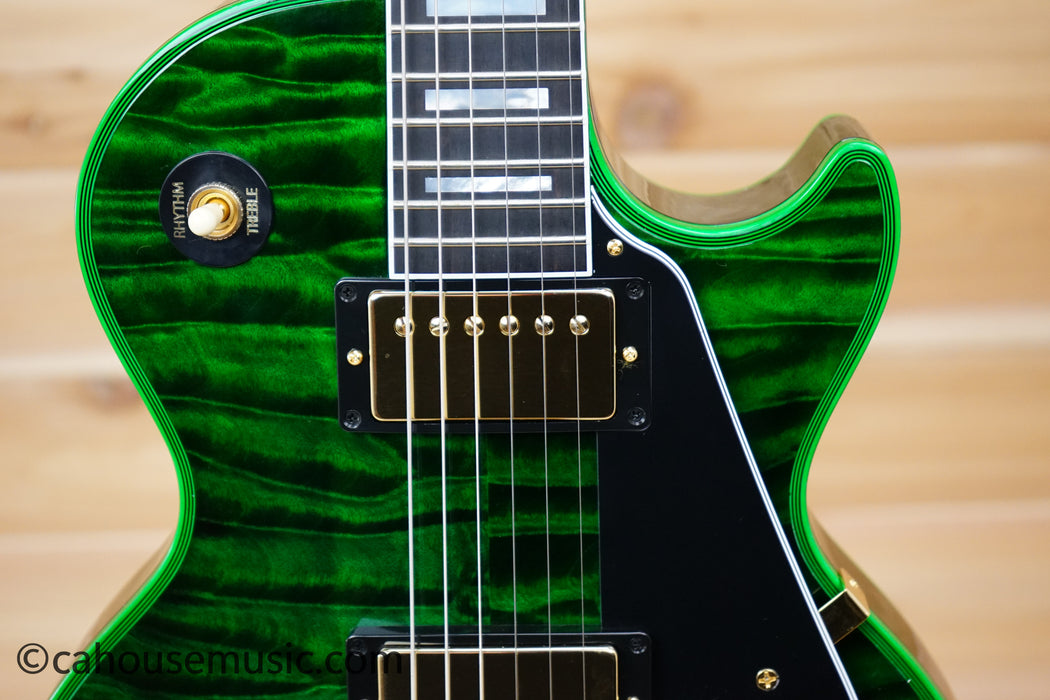 Gibson Custom Shop Les Paul Custom Figured 7A Quilt Top - Green Widow - The Hulk