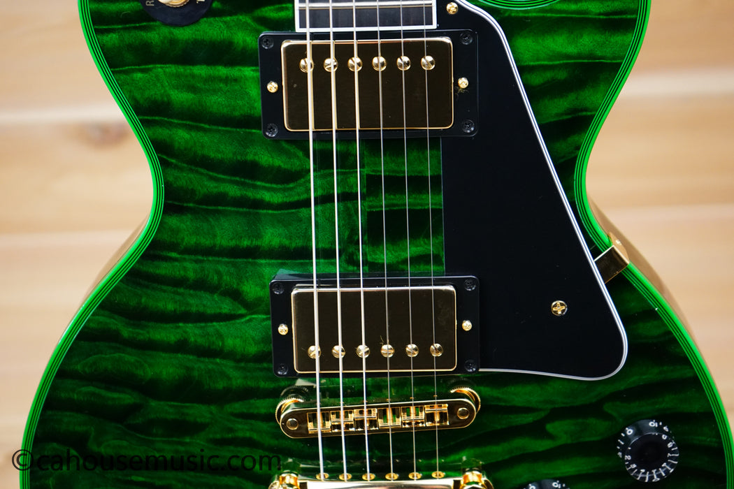 Gibson Custom Shop Les Paul Custom Figured 7A Quilt Top - Green Widow - The Hulk