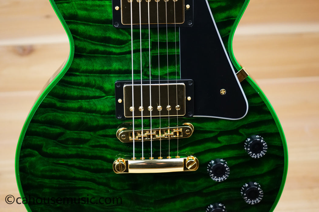 Gibson Custom Shop Les Paul Custom Figured 7A Quilt Top - Green Widow - The Hulk