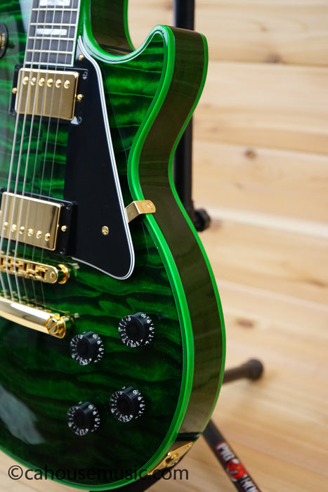 Gibson Custom Shop Les Paul Custom Figured 7A Quilt Top - Green Widow - The Hulk