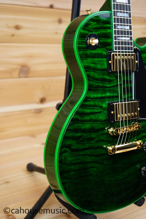 Gibson Custom Shop Les Paul Custom Figured 7A Quilt Top - Green Widow - The Hulk