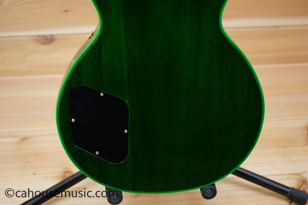Gibson Custom Shop Les Paul Custom Figured 7A Quilt Top - Green Widow - The Hulk