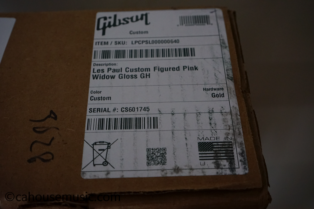 Gibson Custom Shop Made 2 Measure Les Paul Custom Figured Pink Widow Electric Guitar