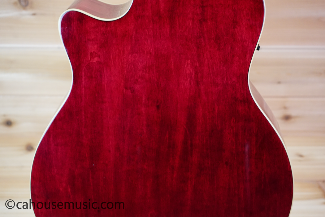 Luna Flora Lotus Grand Auditorium Acoustic-Electric Guitar Trans Shiraz w/ Quilt Maple Used