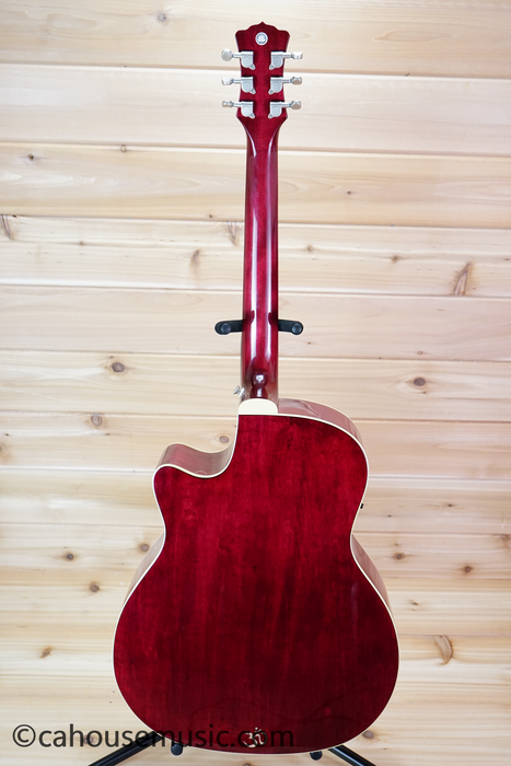 Luna Flora Lotus Grand Auditorium Acoustic-Electric Guitar Trans Shiraz w/ Quilt Maple Used