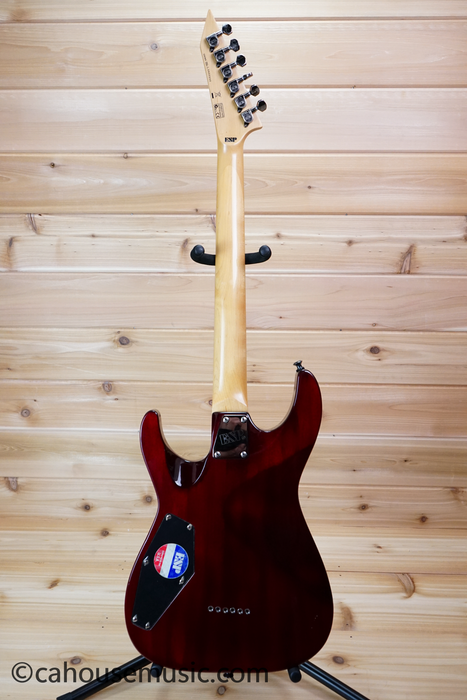 ESP LTD MH-100QM NT See Thru Black Cherry Electric Guitar Used