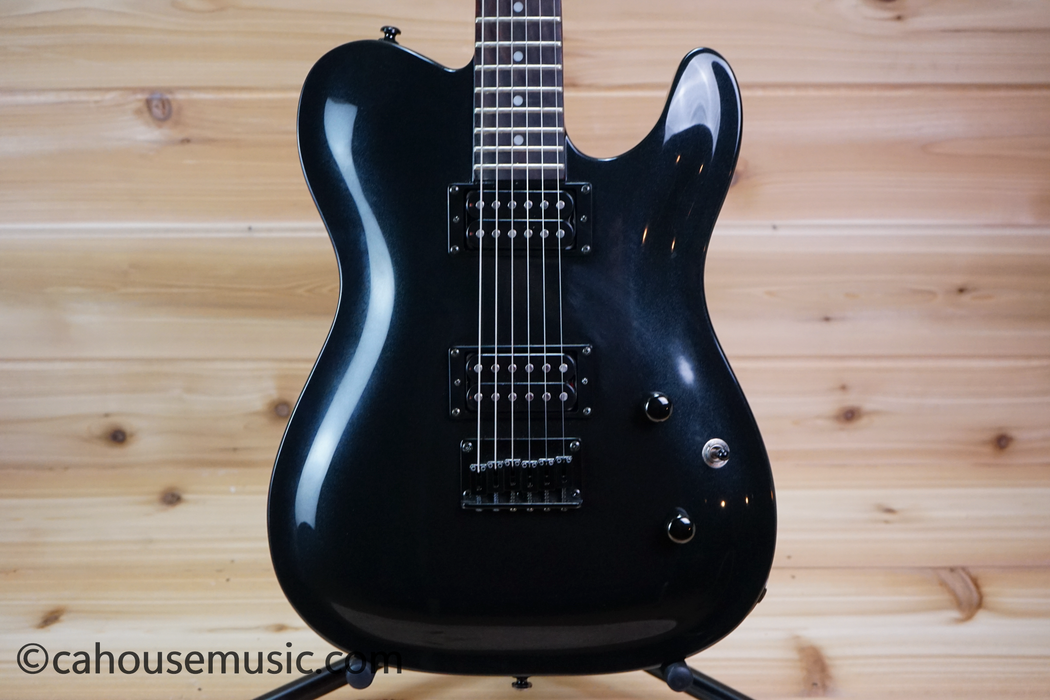Squier Deluxe Double Fat Telecaster Electric Guitar Black Metallic Used