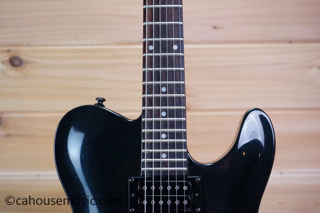 Squier Deluxe Double Fat Telecaster Electric Guitar Black Metallic Used