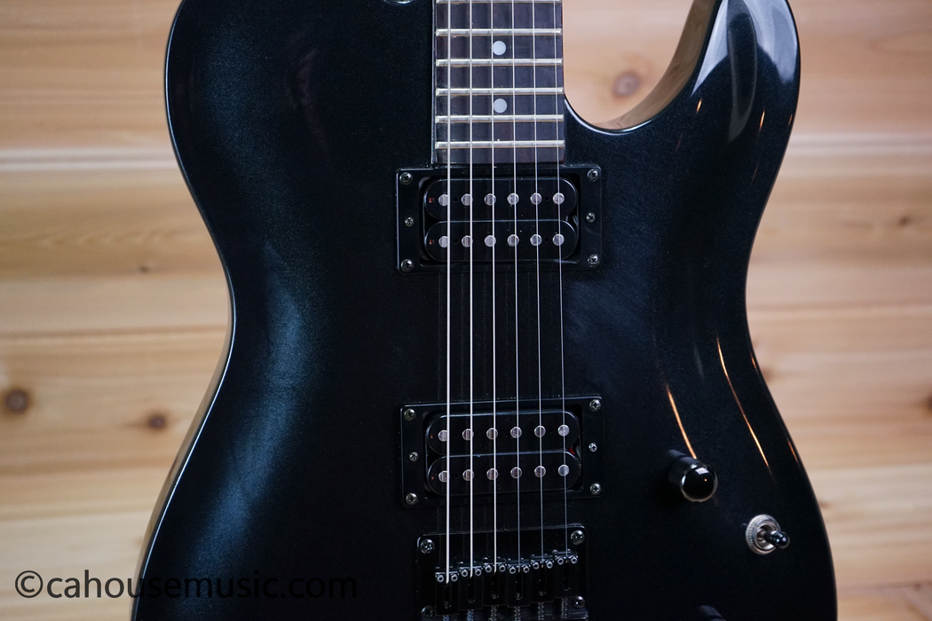Squier Deluxe Double Fat Telecaster Electric Guitar Black Metallic Used