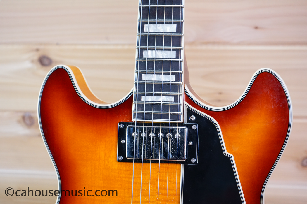 D'Angelico Premier DC Dark Iced Tea Burst Semi-Hollowbody Electric Guitar Used