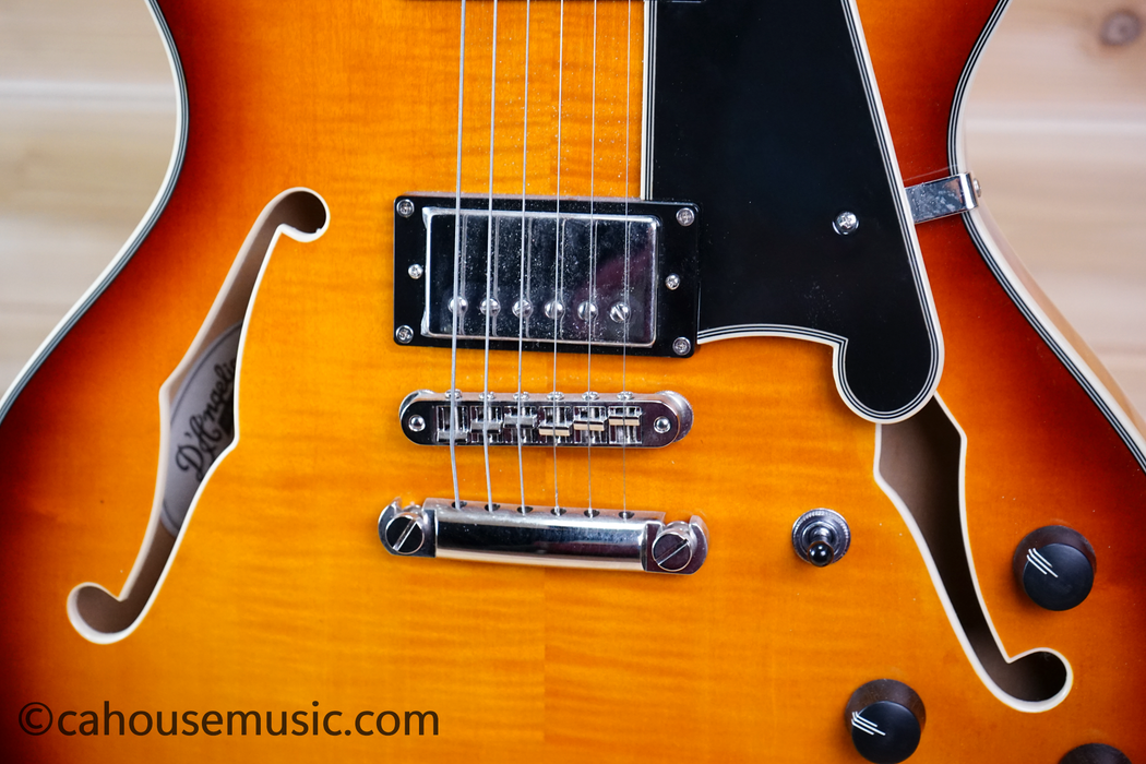 D'Angelico Premier DC Dark Iced Tea Burst Semi-Hollowbody Electric Guitar Used