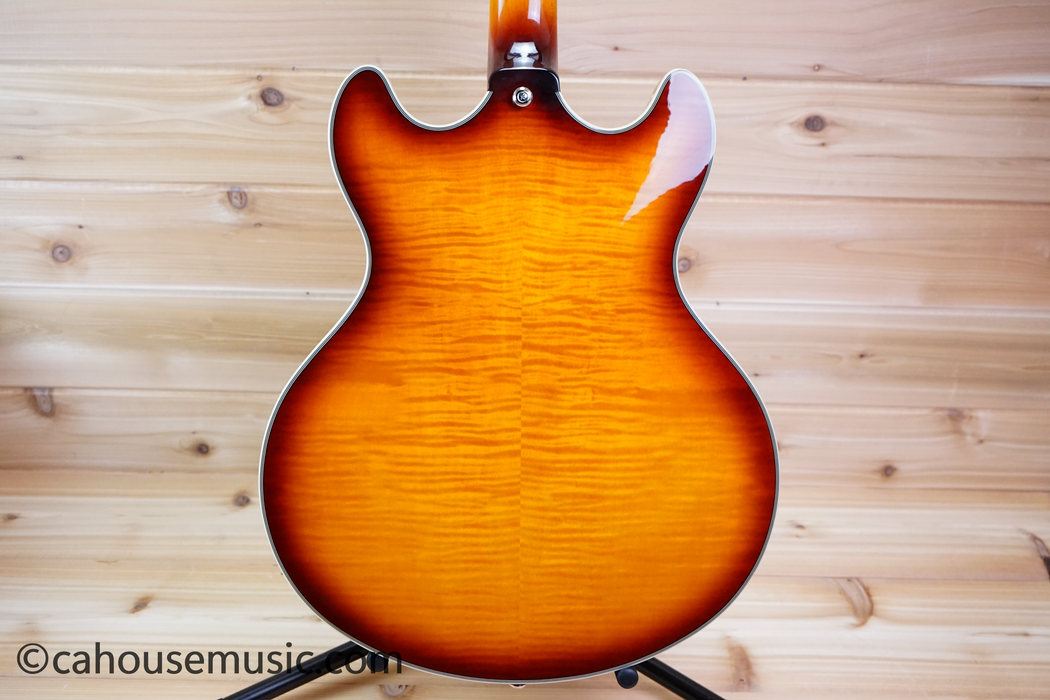 D'Angelico Premier DC Dark Iced Tea Burst Semi-Hollowbody Electric Guitar Used