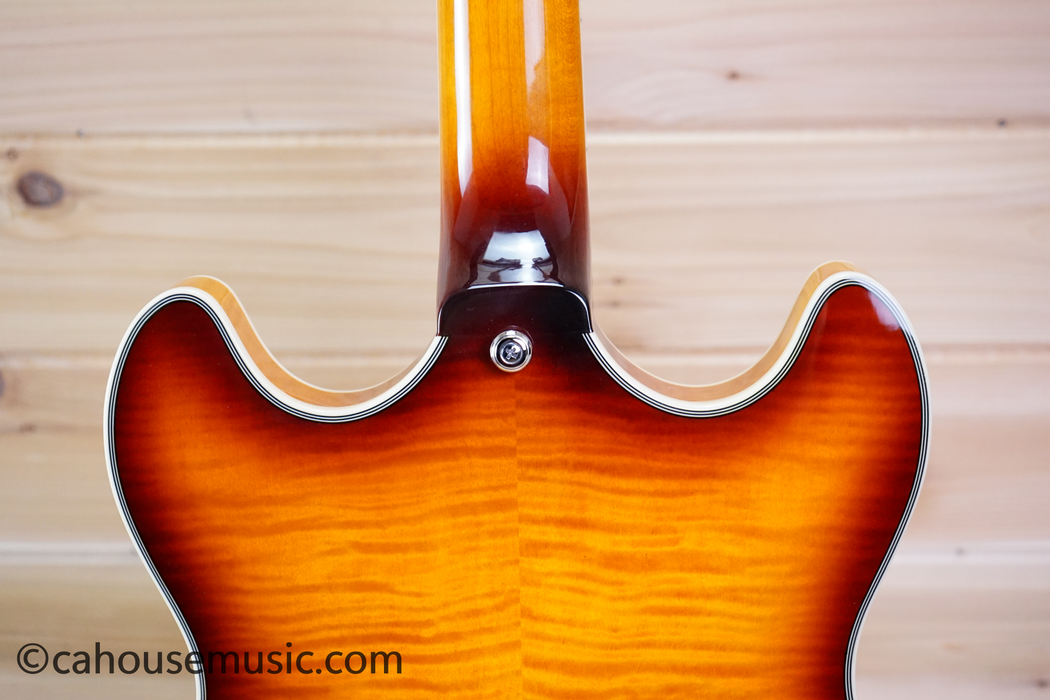 D'Angelico Premier DC Dark Iced Tea Burst Semi-Hollowbody Electric Guitar Used