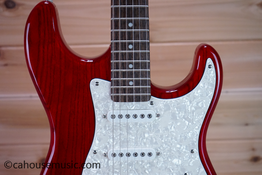 G&L Tribute S-500 Solid Body Electric Guitar Transparent Cherry Used