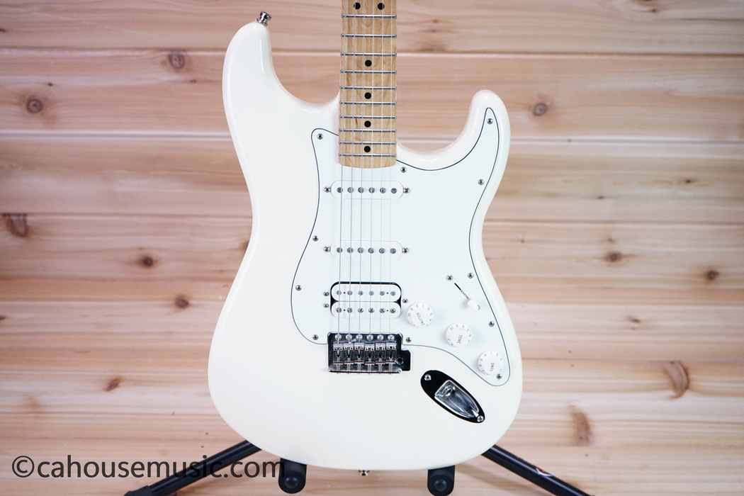 Fender Standard Stratocaster HSS Maple Fingerboard Electric Guitar Antique White Used
