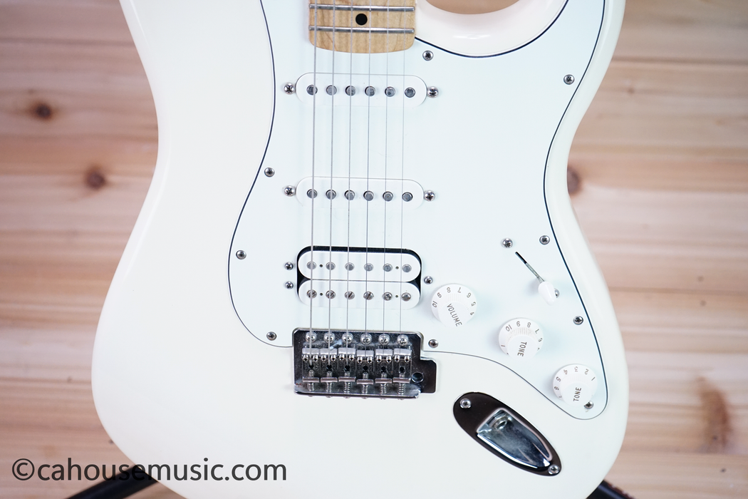 Fender Standard Stratocaster HSS Maple Fingerboard Electric Guitar Antique White Used