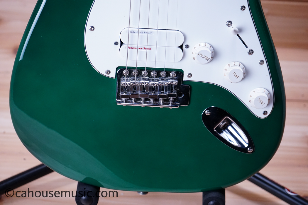 Squier Standard Double Fat Stratocaster Electric Guitar British Racing Green Used