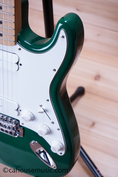 Squier Standard Double Fat Stratocaster Electric Guitar British Racing Green Used