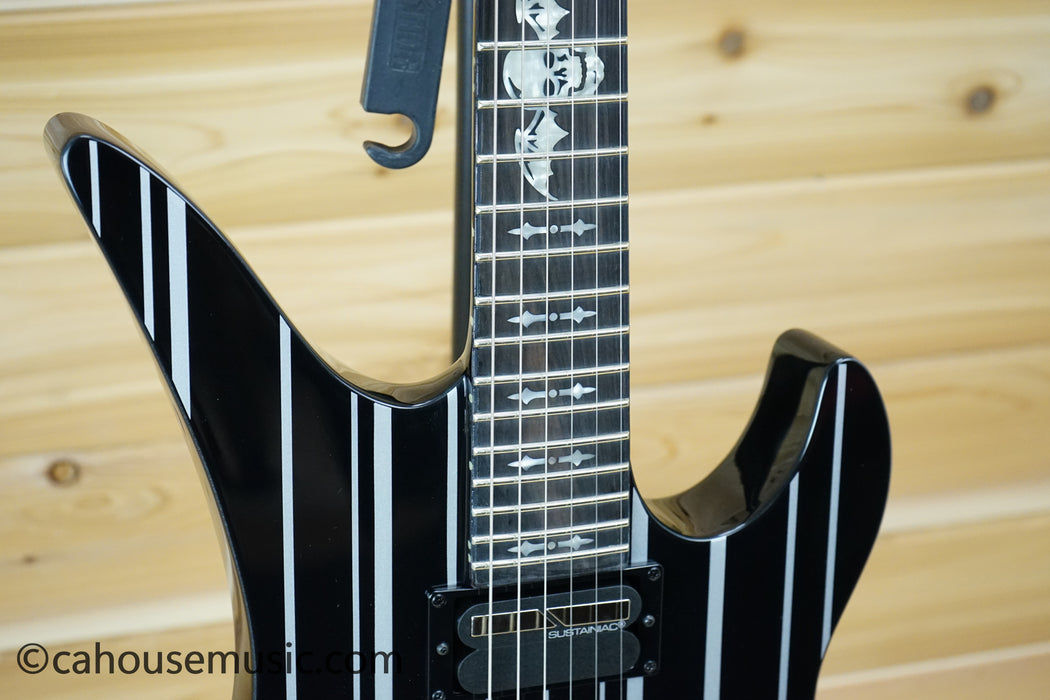 Schecter Synyster Gates Custom-S Electric Guitar Gloss Black with Silver Pinstripes B-Stock