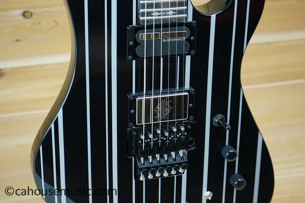 Schecter Synyster Gates Custom-S Electric Guitar Gloss Black with Silver Pinstripes B-Stock