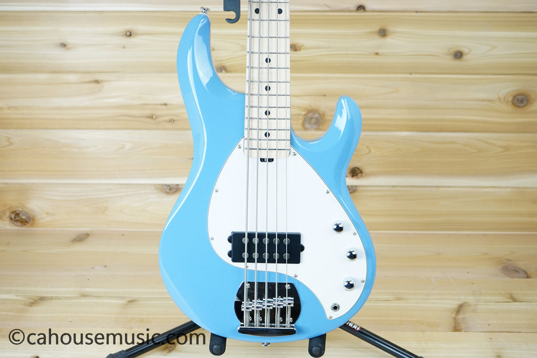 Sterling by Music Man SUB Series StingRay 5 String Bass Guitar Chopper Blue