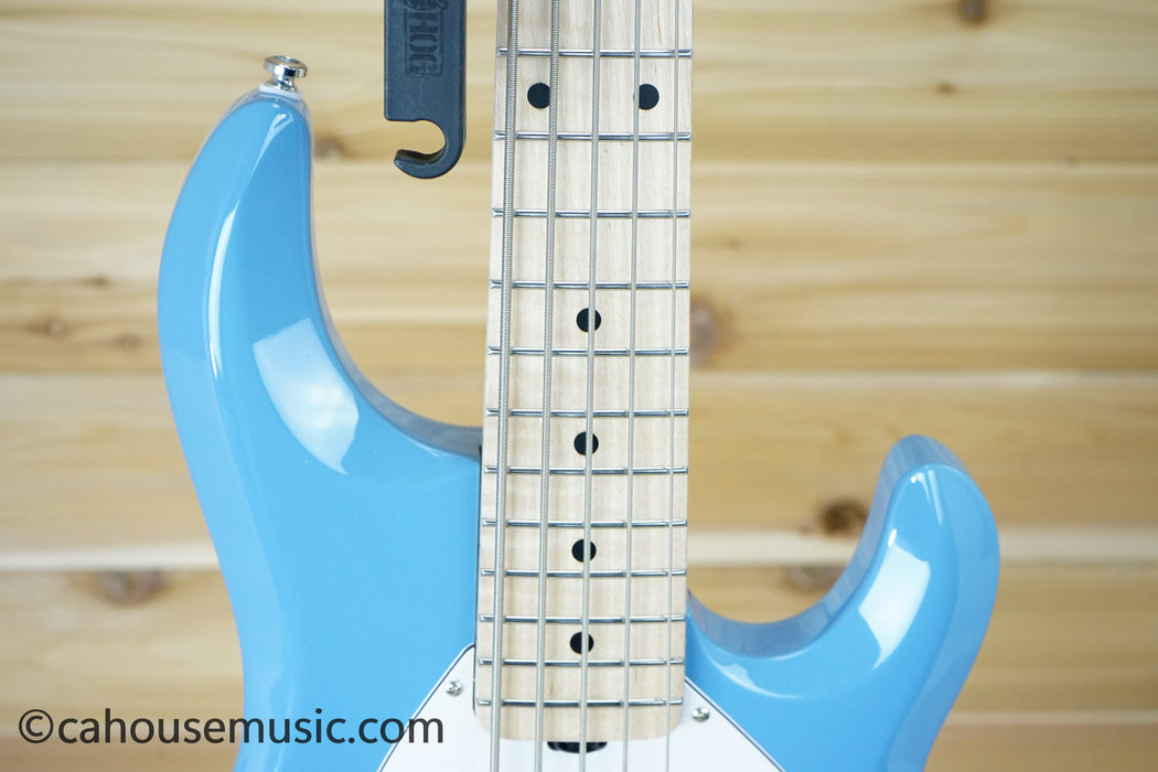 Sterling by Music Man SUB Series StingRay 5 String Bass Guitar Chopper Blue