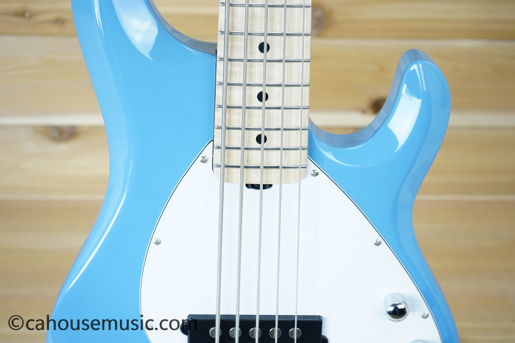 Sterling by Music Man SUB Series StingRay 5 String Bass Guitar Chopper Blue