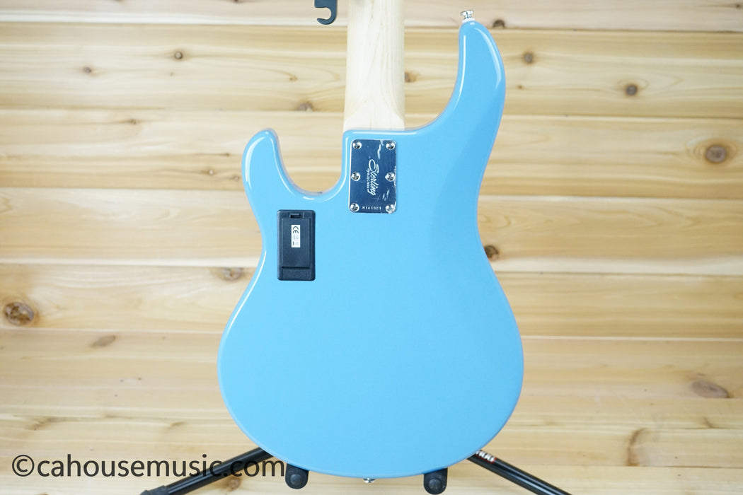 Sterling by Music Man SUB Series StingRay 5 String Bass Guitar Chopper Blue