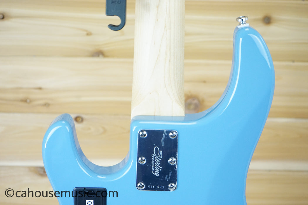 Sterling by Music Man SUB Series StingRay 5 String Bass Guitar Chopper Blue