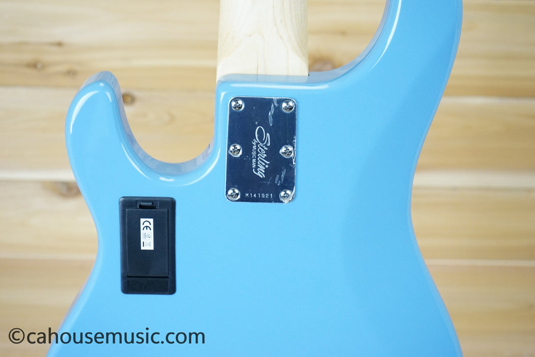 Sterling by Music Man SUB Series StingRay 5 String Bass Guitar Chopper Blue